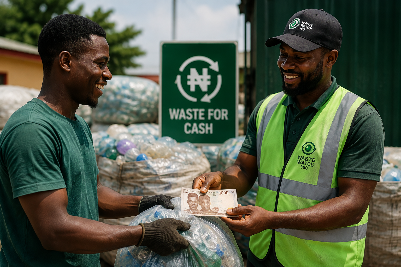 A community reporter documenting a waste site that could qualify for a reward