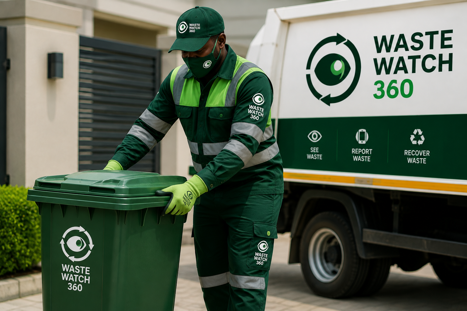 A resident photographing a waste pile from a safe distance instead of handling it directly